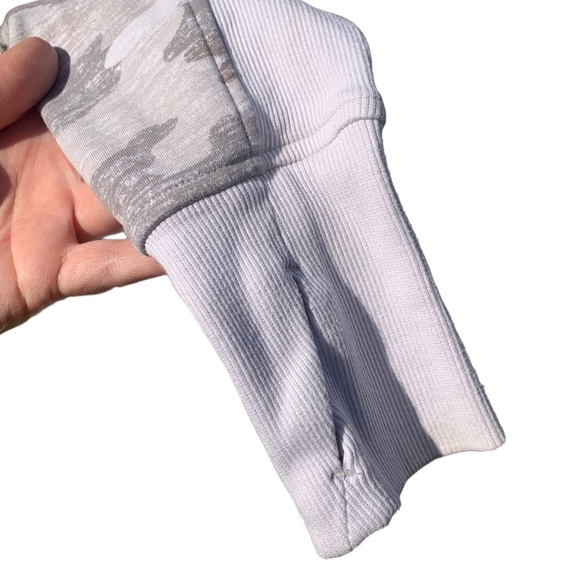 Athleta Triumph Hoodie. Gray camo zip up jacket. Size Medium. - Picture 7 of 9